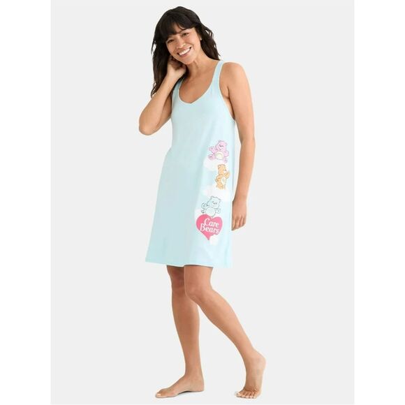 Care Bears Women's Plus 3X Blue Graphic Print Sleeveless Sleepshirt - Picture 5 of 8